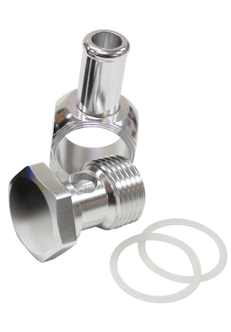 Edelbrock Carb Inlet Banjo Silver 5/8-20 To Male 3/8 Barb AF164-06S - Aeroflow