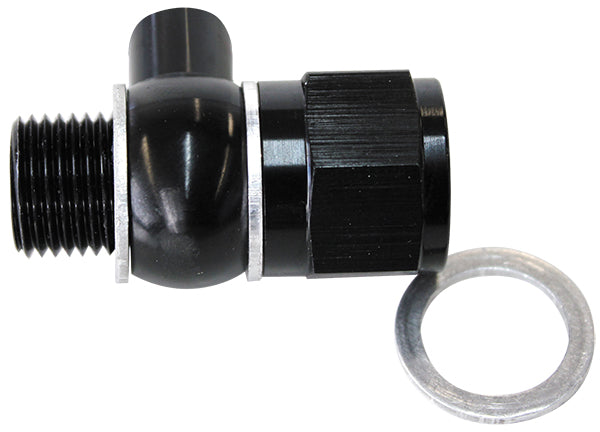 LS Chevy Oil Pressure Adapter Allows 1/8" NPT Aux Port AF166-05-02BLK - Aeroflow