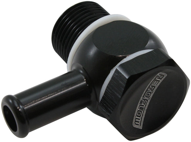 Holley Fitech 9/16"-24 To 5/16 Barb Inlet Fitting Kit Black AF168-06BLK - Aeroflow