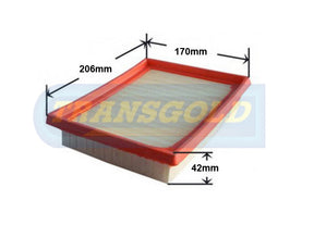 Air Filter Peugeot 206 1998 On(Wa1098) AF1694 - Transgold | Universal Auto Spares