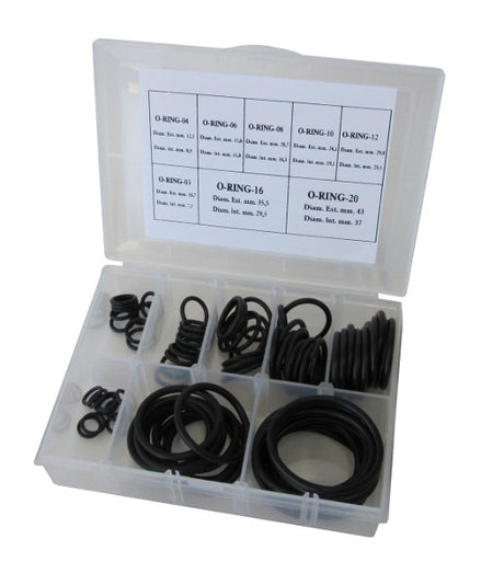 Buna N O-Rings -3 To -20AN Pk 10 Of Each In Plastic Case AF174-KIT - Aeroflow