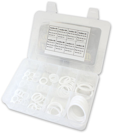 Teflon Wash Pk -3AN To -20AN 10 Of Each In Plastic Case AF176-KIT - Aeroflow