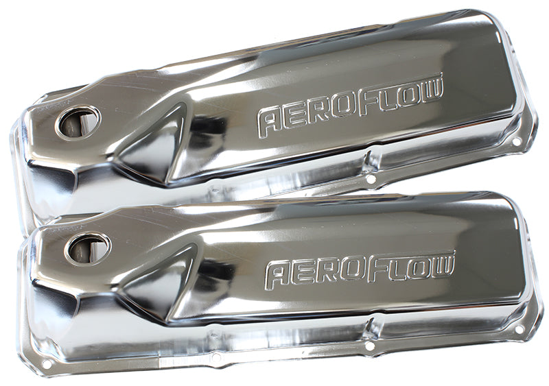 302 351C Ford Steel Valve Covers Chrome With Af Logo AF1821-5001 - Aeroflow