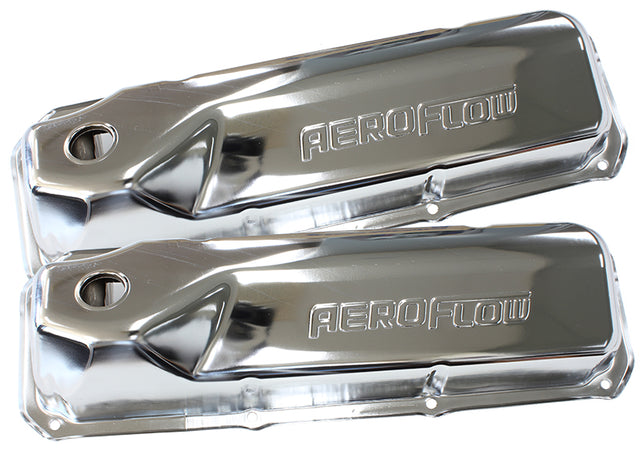 302 351C Ford Steel Valve Covers Chrome With Af Logo AF1821-5001 - Aeroflow