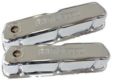Steel Valve Covers, SBF Chrome With Logo AF1821-5002 - Aeroflow