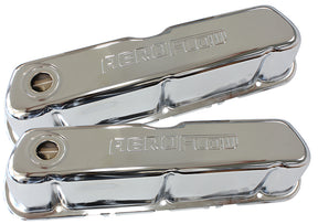 Steel Valve Covers, SBF Chrome With Logo AF1821-5002 - Aeroflow