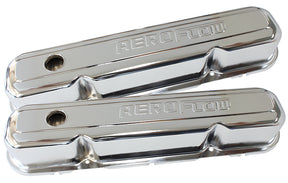 Steel Valve Covers Chrysler SB Chrome With Logo AF1821-5006 - Aeroflow