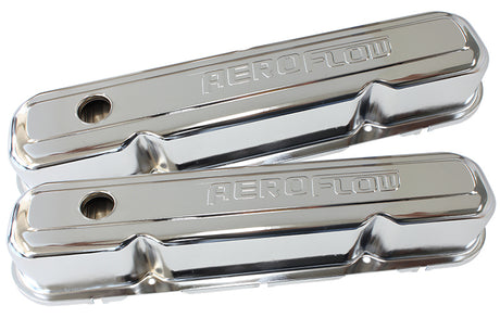 Steel Valve Covers Chrysler SB Chrome With Logo AF1821-5006 - Aeroflow