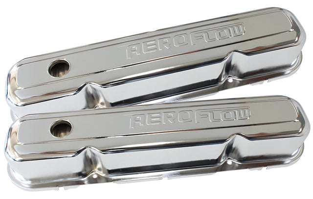Steel Valve Covers Chrysler SB Chrome With Logo AF1821-5006 - Aeroflow