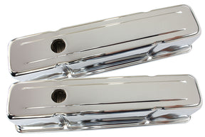 Steel Valve Covers, SBC Tall Chrome Without Logo AF1821-5050 - Aeroflow