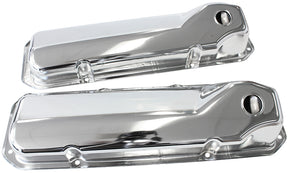 302 351C Ford Steel Valve Covers Chrome No Logo AF1821-5051 - Aeroflow