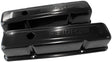Steel Valve Covers, SBC Tall Black With Logo AF1822-5000 - Aeroflow