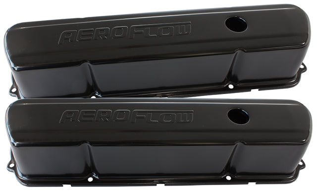 Steel Valve Covers, 253 308 Black With Logo AF1822-5004 - Aeroflow