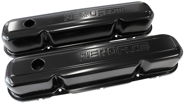 Steel Valve Covers, Chrysler SB, Black With Logo AF1822-5006 - Aeroflow