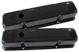 Steel Valve Covers, SBC Tall Black Without Logo AF1822-5050 - Aeroflow