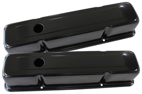 Steel Valve Covers, SBC Tall Black Without Logo AF1822-5050 - Aeroflow