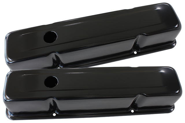 Steel Valve Covers, SBC Tall Black Without Logo AF1822-5050 - Aeroflow