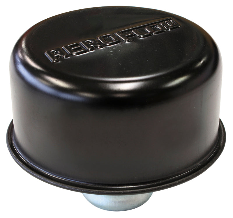 Black Valve Cover Breather Push In Style, No Spout W/Logo AF1822-7000 - Aeroflow