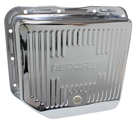 TH350 Deep Transmission Pan Chrome W/ Drain Plug AF1825-3003 - Aeroflow