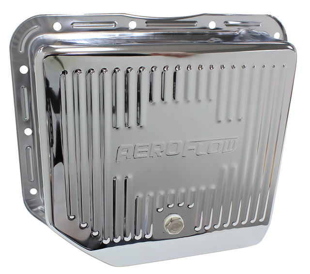 TH350 Deep Transmission Pan Chrome W/ Drain Plug AF1825-3003 - Aeroflow