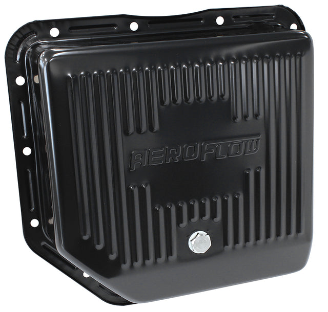TH350 Deep Transmission Pan Black W/ Drain Plug AF1826-3003 - Aeroflow