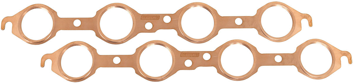 GM LS Round Exhaust Gaskets Copper Embossed Pair LS1 Chev AF1854-1004 - Aeroflow