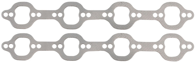 SBF Exhaust Gasket 1.39 x 1.62 Steel Small Block Ford Dart 302 351 Pair - AF1856-1512-2 AF1854-1512-2 - Aeroflow