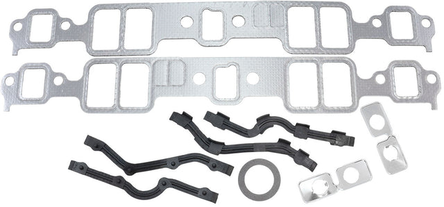 SBC Intake Gaskets 1.23 x 1.99 Graphite Small Block Chev 350 Pair AF1857-1210 - Aeroflow