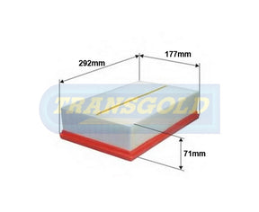 Air Filter (WA5369) AUDI A3 / VW GOLF AF1858 - Transgold | Universal Auto Spares