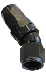 30 Deg Hose End -12AN Black Full Flow Taper Style AF197-12BLK - Aeroflow