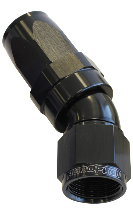 30 Deg Hose End -12AN Black Full Flow Taper Style AF197-12BLK - Aeroflow