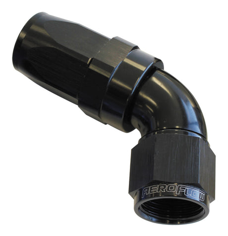 60 Deg Hose End -06AN Black Full Flow Taper Style AF198-06BLK - Aeroflow