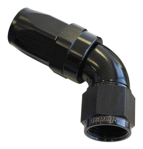 60 Deg Hose End -12AN Black Full Flow Taper Style AF198-12BLK - Aeroflow