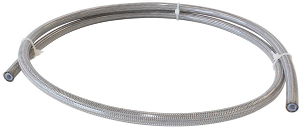 SS Teflon Braided Hose -3AN CC30M Silver 3.5mm ID 6.3mm OD AF200-03-30MCC - Aeroflow