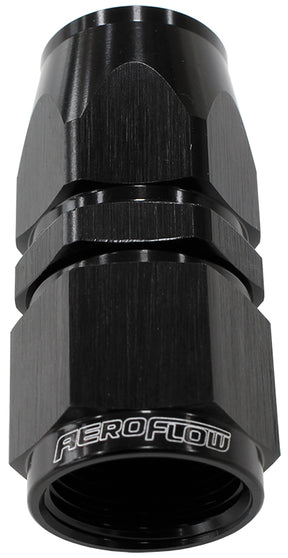 Alloy Straight Hose End -4AN Black Swivel Nut Suit Teflon AF201-04DBLK - Aeroflow