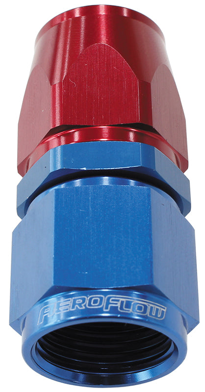 Alloy Straight Hose End -6AN Blue Swivel Nut Suit Teflon AF201-06D - Aeroflow