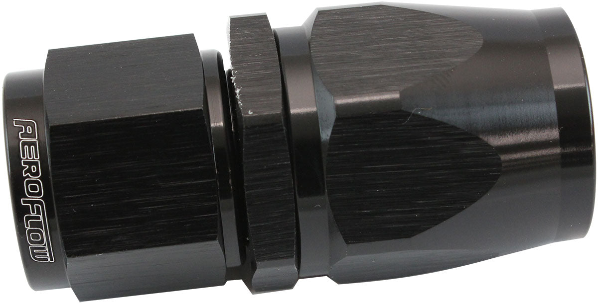 Stepped Straight End -10 Hose To -8AN Expander Hose End Black Teflon AF201-10-08DBLK - Aeroflow