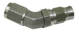 SS 45 Deg Hose End -4AN Steel Full Swivel Suit Teflon AF202-04 - Aeroflow
