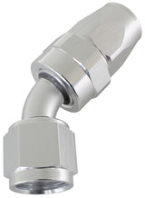 Alloy 45 Deg Hose End -12AN Silver Full Swivel Suit Teflon AF202-12DS - Aeroflow
