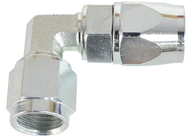Steel 90 Deg Hose End -3AN Steel Swivel Suit Teflon AF203-03S - Aeroflow