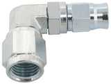 Steel 90 Deg Hose End -4AN B-Nut To -3AN Teflon Hose Zinc AF203-04-03S - Aeroflow