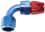 Alloy 90 Deg Hose End -10AN Blue Full Swivel Suit Teflon AF203-10D - Aeroflow