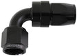 Alloy 90 Deg Hose End -20AN Black Full Swivel Suit Teflon AF203-20DBLK - Aeroflow