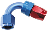 Alloy 120 Deg Hose End -3AN Blue Full Swivel Suit Teflon AF204-03D - Aeroflow
