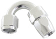 Alloy 150 Deg Hose End -8AN Silver Full Swivel Suit Teflon AF205-08DS - Aeroflow