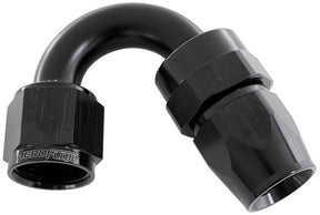 Alloy 150 Deg Hose End -16AN Black Full Swivel Suit Teflon AF205-16DBLK - Aeroflow