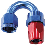 Alloy 180 Deg Hose End -4AN Blue Full Swivel Suit Teflon AF206-04D - Aeroflow