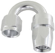 Alloy 180 Deg Hose End -6AN Silver Full Swivel Suit Teflon AF206-06DS - Aeroflow