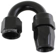 Alloy 180 Deg Hose End -8AN Black Full Swivel Suit Teflon AF206-08DBLK - Aeroflow