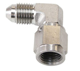 S/S 90 Deg Female - Male -3AN Stainless Steel Swivel Nut AF207-03 - Aeroflow